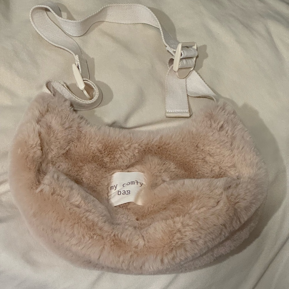 Zara Beige Fur Shoulder Bag